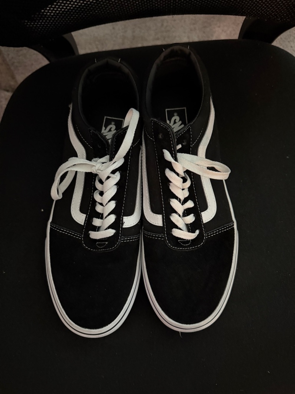 Vans Black and White Low-Top Skate Sneakers